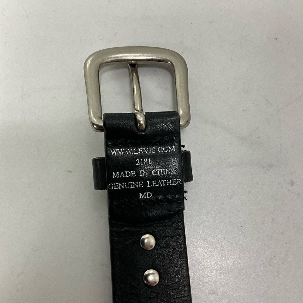 Youth Girls LEVI’S Black Leather Embroidered Belt - Picture 5 of 5